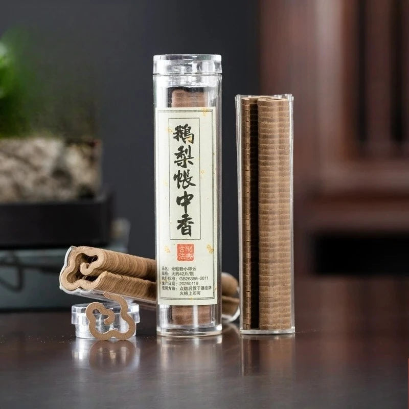 42pcs Natural Coil Incense Sandalwood Osmanthus Pure Fragrance Powder Pressing Incense Home Bedroom Long-lasting Aromatherapy