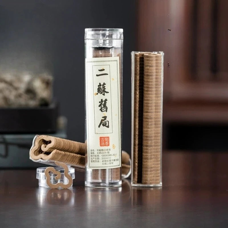 42pcs Natural Coil Incense Sandalwood Osmanthus Pure Fragrance Powder Pressing Incense Home Bedroom Long-lasting Aromatherapy
