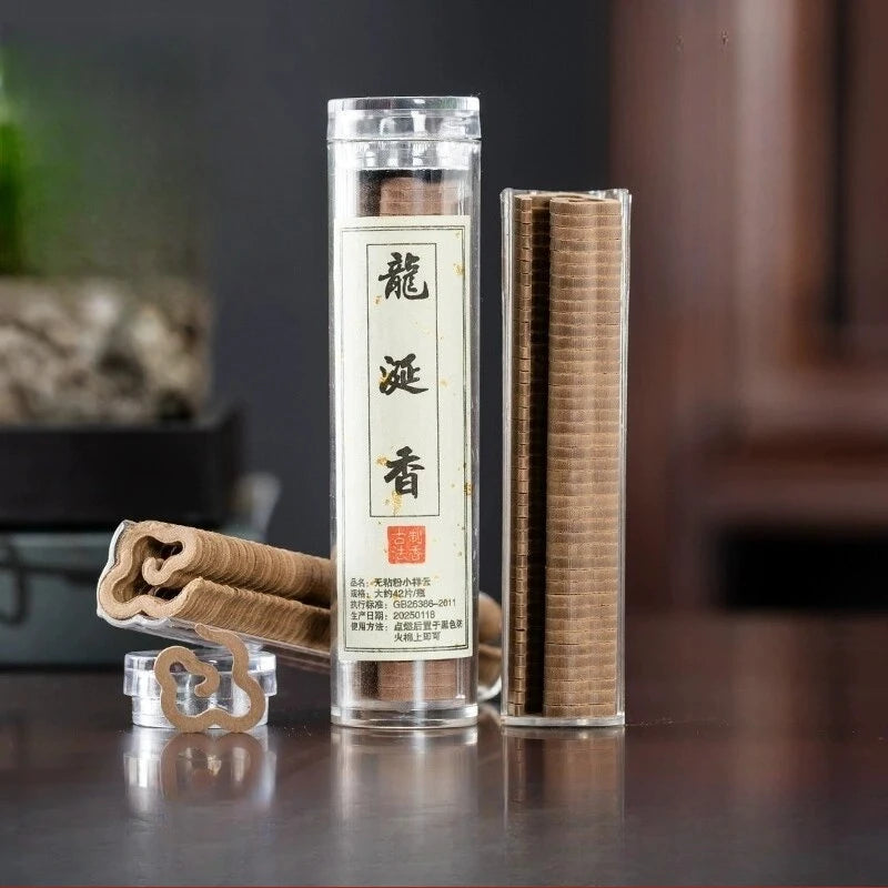 42pcs Natural Coil Incense Sandalwood Osmanthus Pure Fragrance Powder Pressing Incense Home Bedroom Long-lasting Aromatherapy