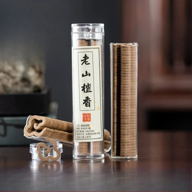 42pcs Natural Coil Incense Sandalwood Osmanthus Pure Fragrance Powder Pressing Incense Home Bedroom Long-lasting Aromatherapy